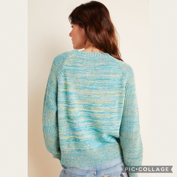Anthropologie Watercolor Tie-Dye Sweater in Iris Blue - Picture 9 of 11